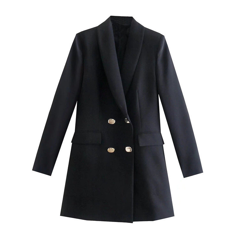 New Fashion Temperament Lapel Long Sleeve Double Breasted Multicolor Suit Jacket