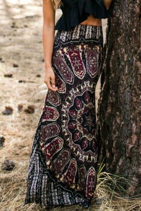 Temperament printed skirt