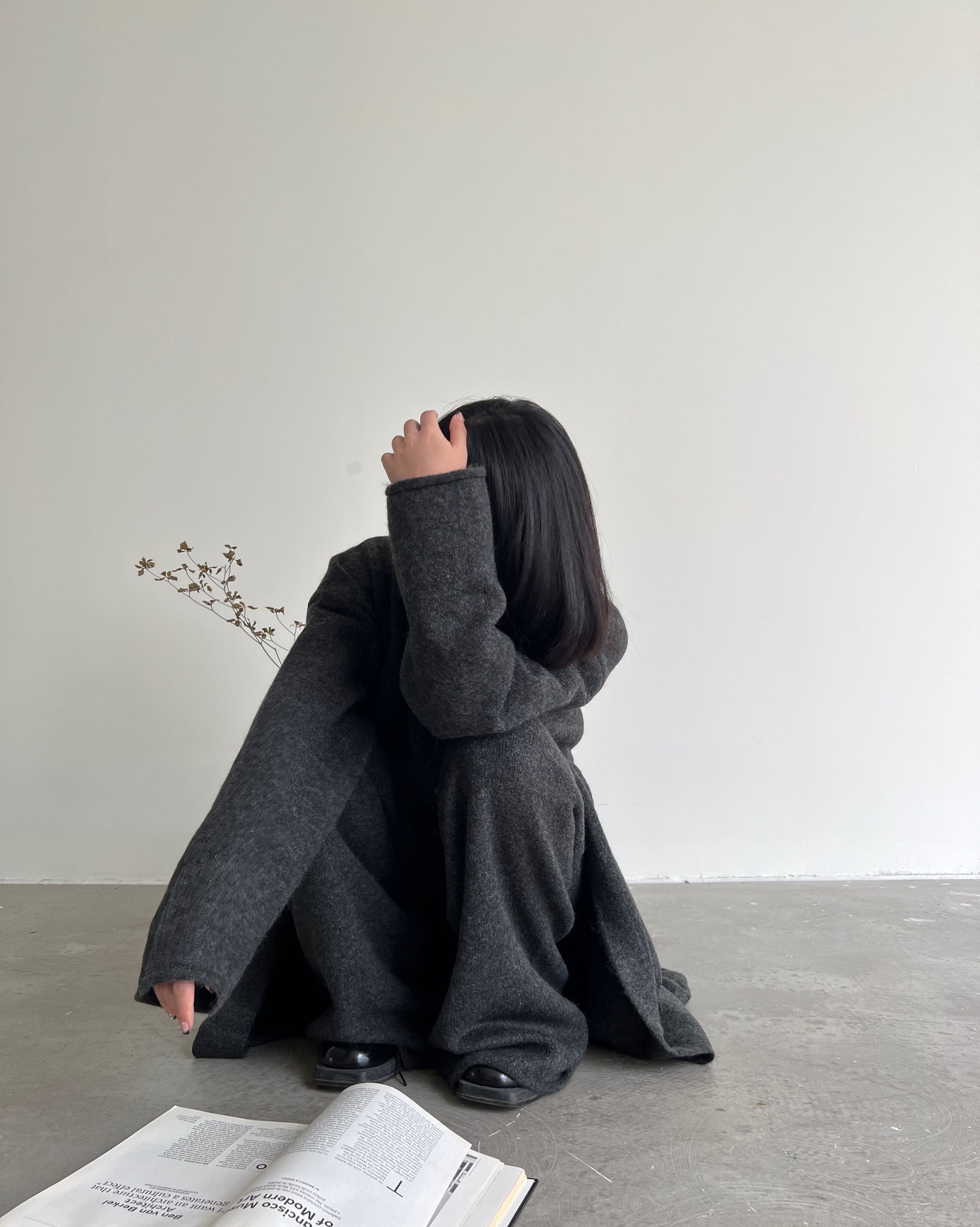 Procrastination Lazy Knitted Sweater Coat Vest Pants Three-piece Set