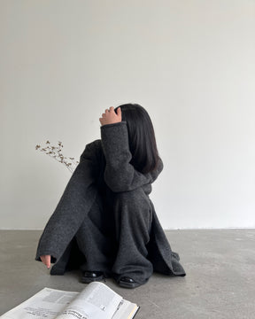 Procrastination Lazy Knitted Sweater Coat Vest Pants Three-piece Set