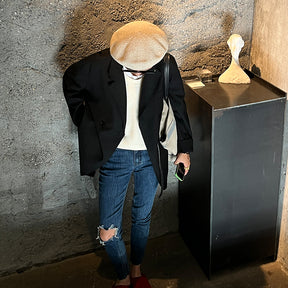 Small Suit Jacket Women's Autumn Clothing Elegant Fried Street Casual Long Sleeve Small Suit Jacket