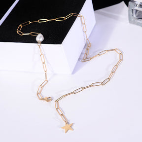Pentagram pearl necklace