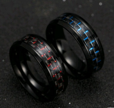 Carbon Fiber Ring Men's Ring Fashion Men's Titanium Steel Ring