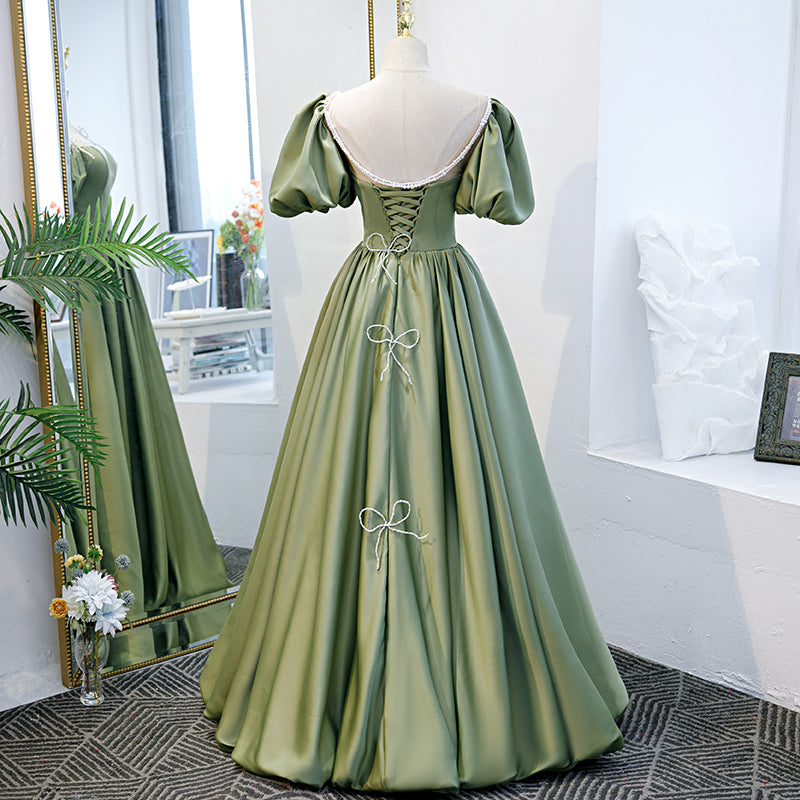 Female Evening Dress Skirt Green Satin