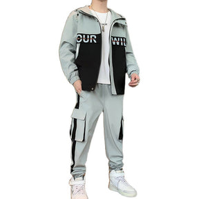 Fashion Men Clothing Jogging Suit Casual Tracksuit 2 Pcs Set Jackets and Pants