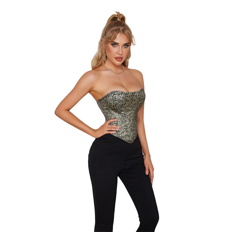 Women's Fashionable Elegant Zipper Tube Top Corset