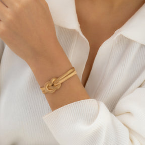 Simple Snake Bones Chain Bracelet Cold Buckle Knot
