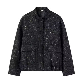 Bead Decoration Small Stand Collar Jacket