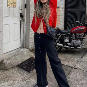 Low Waist Wide Leg Women's Jeans Fashion Loose