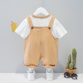 Children's Clothing Men And Women Baby Summer Cartoon Short-sleeved Overalls