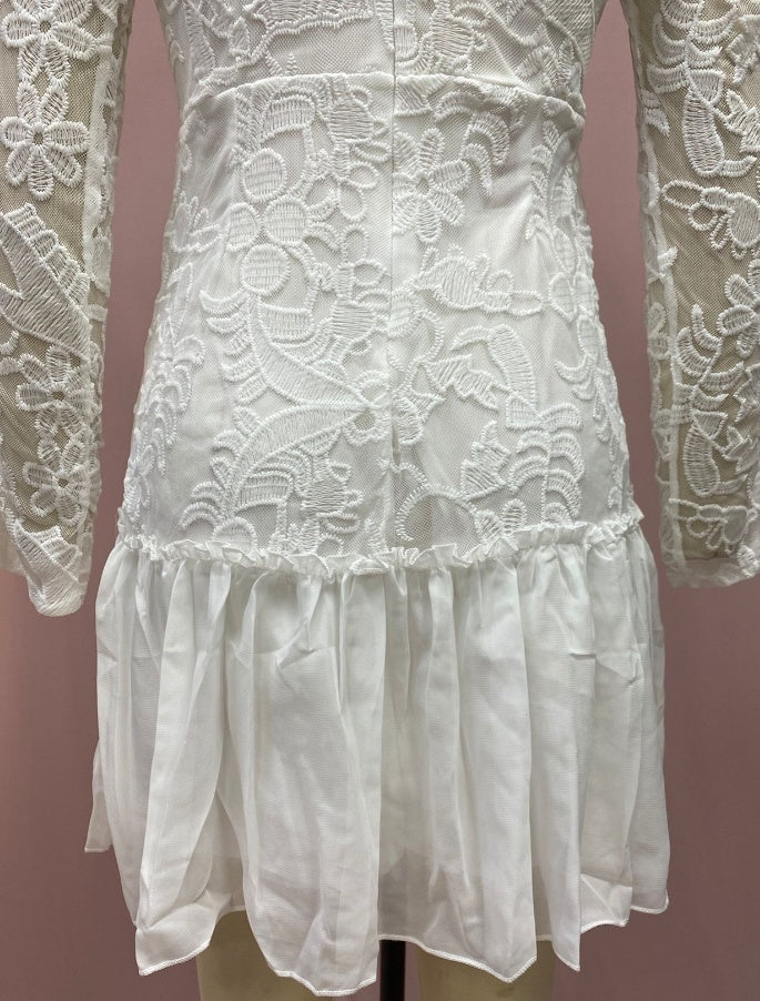 Women's Embroidery Dress Lace Deep