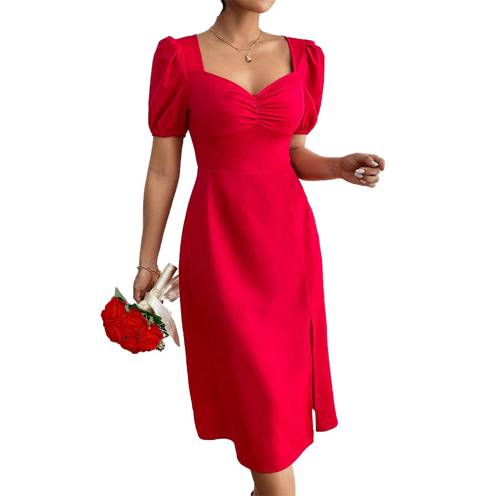 Women's Fashion Personality Fold Split Dress