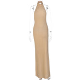 Night Club Style Banquet Bright Silk Long Dress