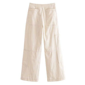 Women's Provence Self-Made Cargo Pants Style French Style Fashion Casual Stylish Trousers 7385502