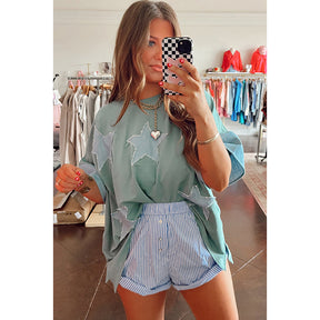 Personalized Trendy Patch Color Matching Top Women