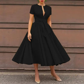 Women's Summer Sexy Short Sleeve Long Shirt Dress