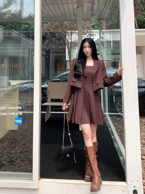 Plus Size Plus Size Ladies French Pleated Sling Short Suit