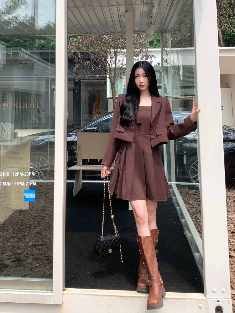 Plus Size Plus Size Ladies French Pleated Sling Short Suit