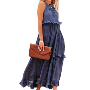 Summer Dress New Sleeveless Long Moving Dress Women's Dress