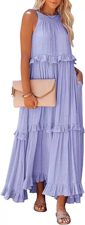 Summer Dress New Sleeveless Long Moving Dress Women's Dress