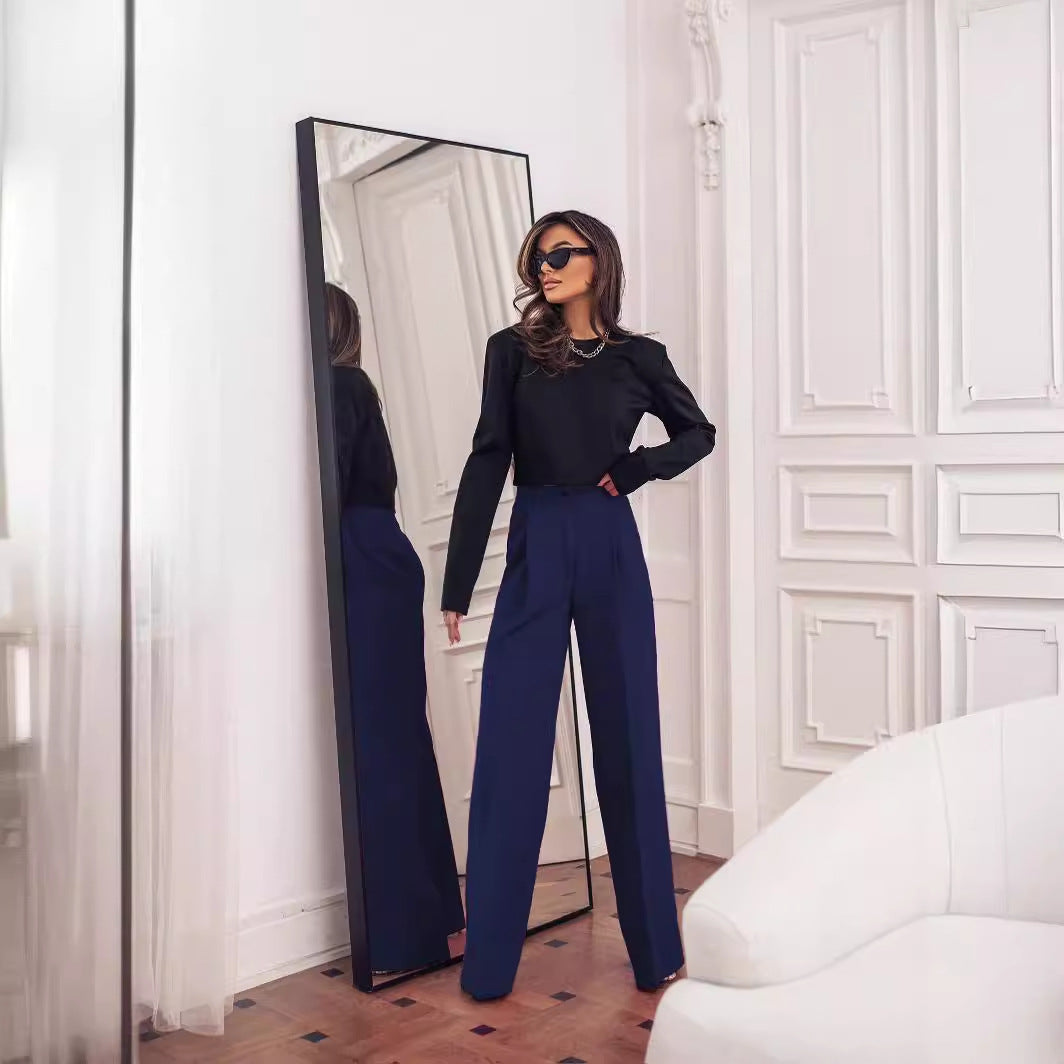 Casual Formal Wear Trousers Suit Wide Leg Pants