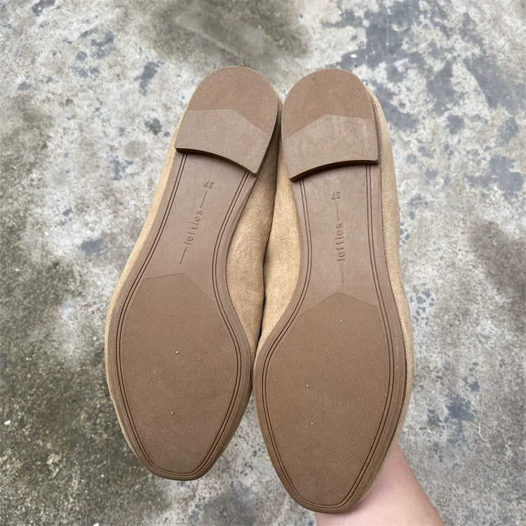 Export Pleated round Toe Mid-Mouth Soft Surface Comfortable Flat Shoes