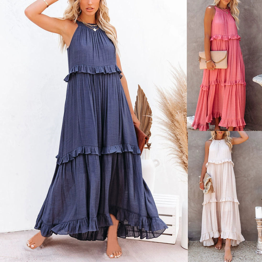 Summer Dress New Sleeveless Long Moving Dress Women's Dress