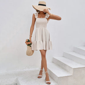 French Elegant Vacation Style Dress Women