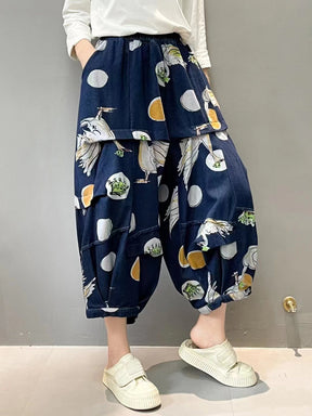 Women's Harem Pants Japanese Style Printing