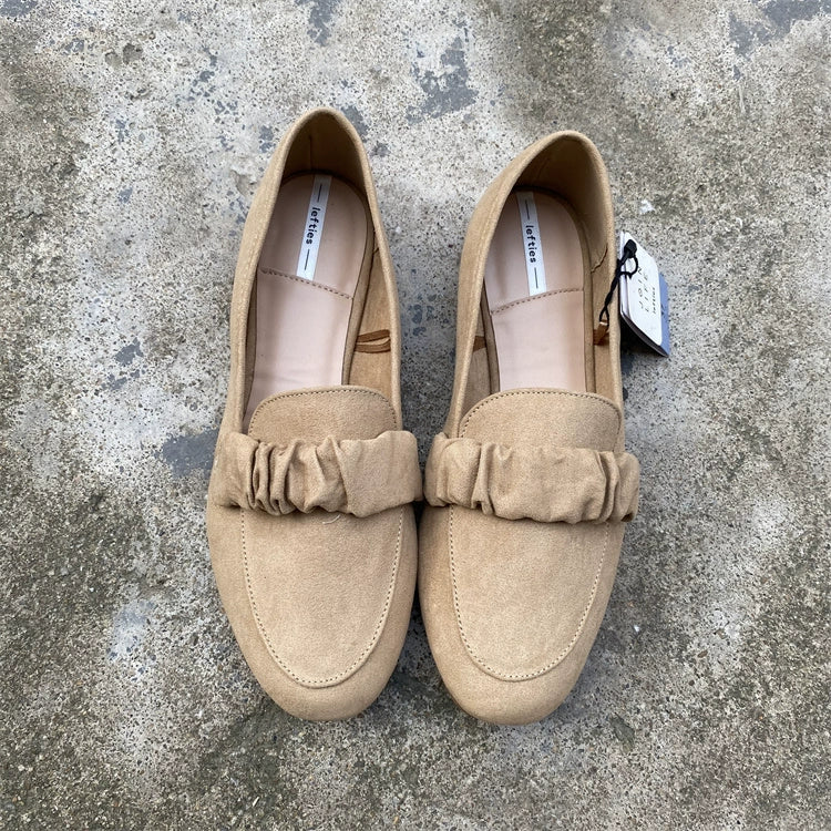 Export Pleated round Toe Mid-Mouth Soft Surface Comfortable Flat Shoes