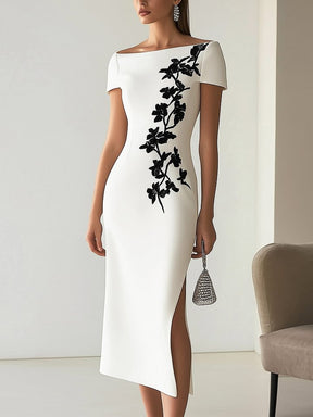 Off Neck Digital Printed Dress