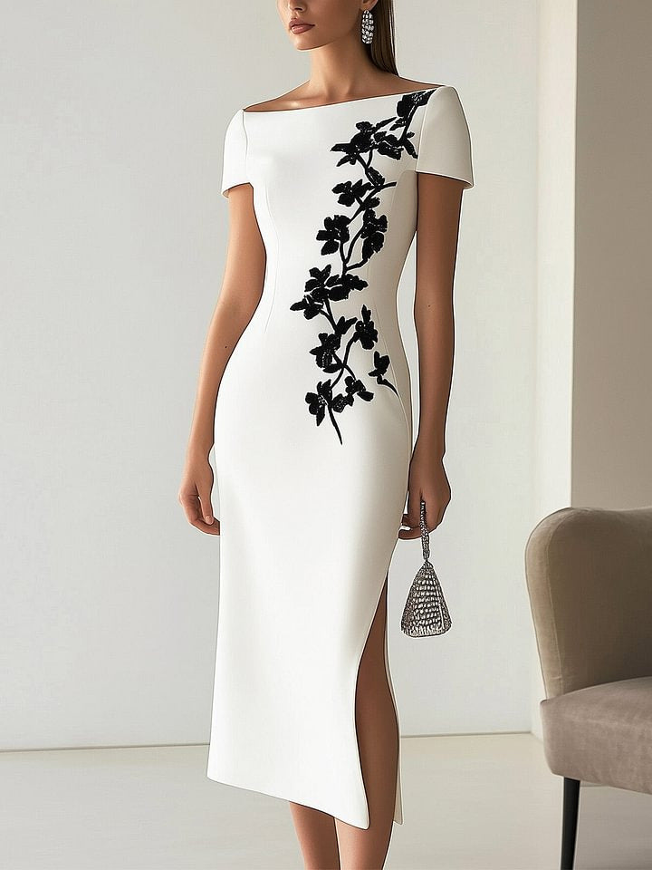 Off Neck Digital Printed Dress