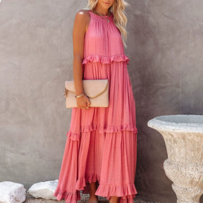Summer Dress New Sleeveless Long Moving Dress Women's Dress