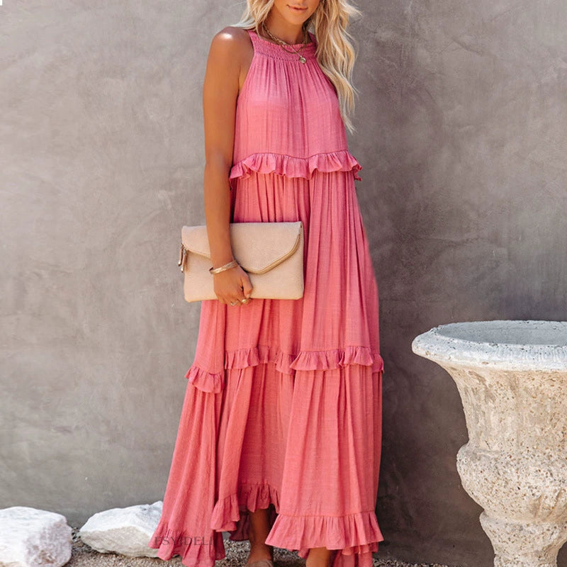 Summer Dress New Sleeveless Long Moving Dress Women's Dress