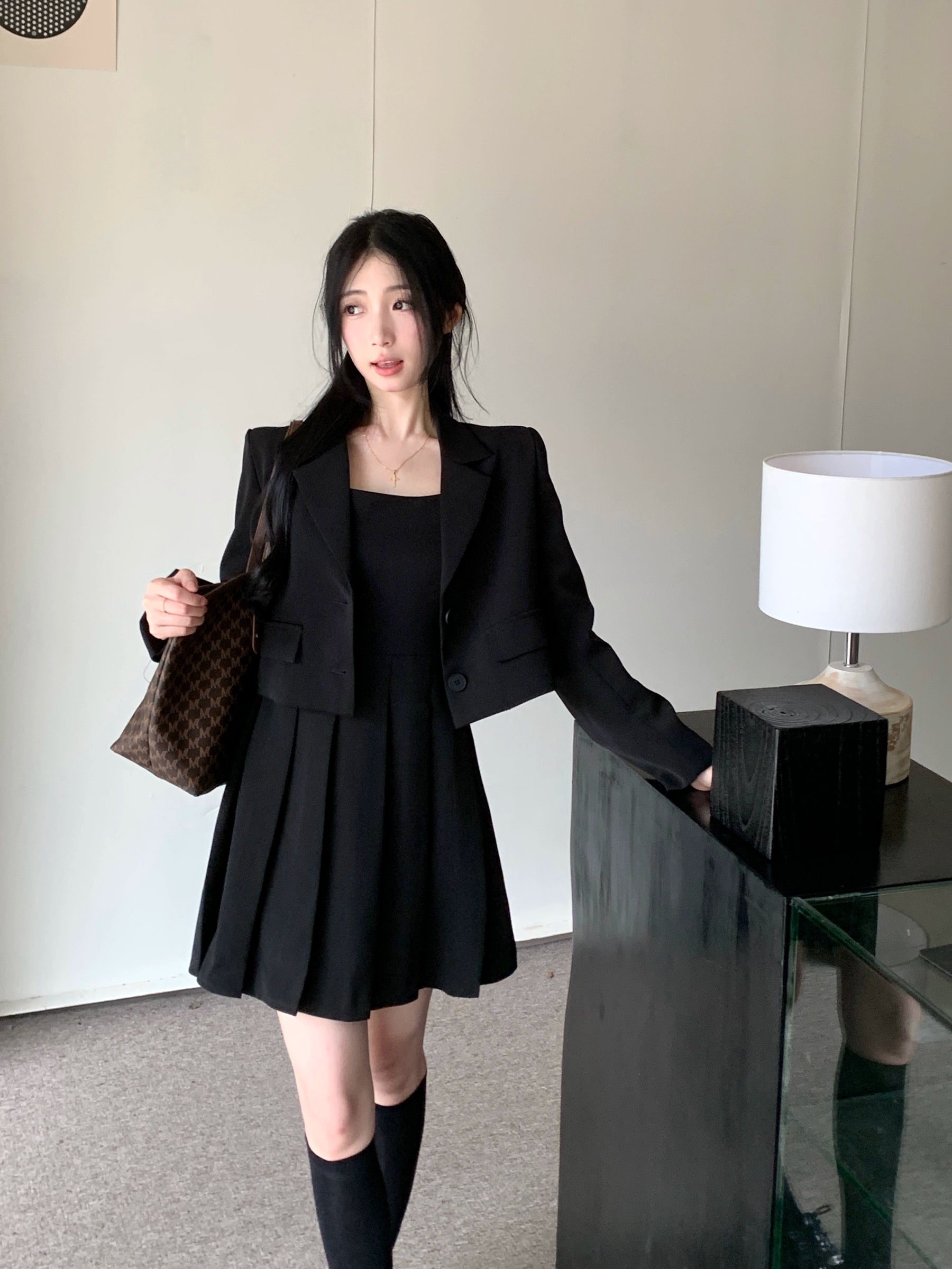 Plus Size Plus Size Ladies French Pleated Sling Short Suit