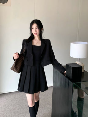 Plus Size Plus Size Ladies French Pleated Sling Short Suit