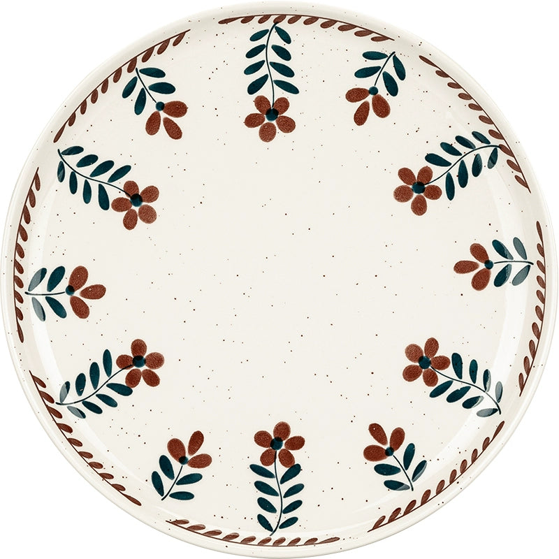 Modern Housewife Retro Ceramic Bowl Plate Japanese Style Tableware Soup Bowl Square Plate Disc Household Fancy Deep Plates Rice Bowl