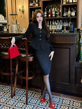 OL Work Clothing Formal Occasion Fashion Elegant Suit Skirt