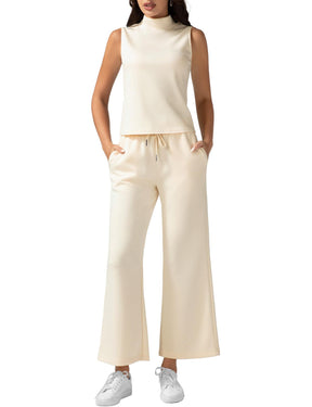 Women's 2-piece Vest Short Wide-leg Pants