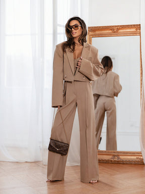 Casual Formal Wear Trousers Suit Wide Leg Pants