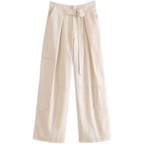 Women's Provence Self-Made Cargo Pants Style French Style Fashion Casual Stylish Trousers 7385502