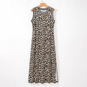 Leopard Print Women's Clothing Spaghetti Straps Sleeveless Dress
