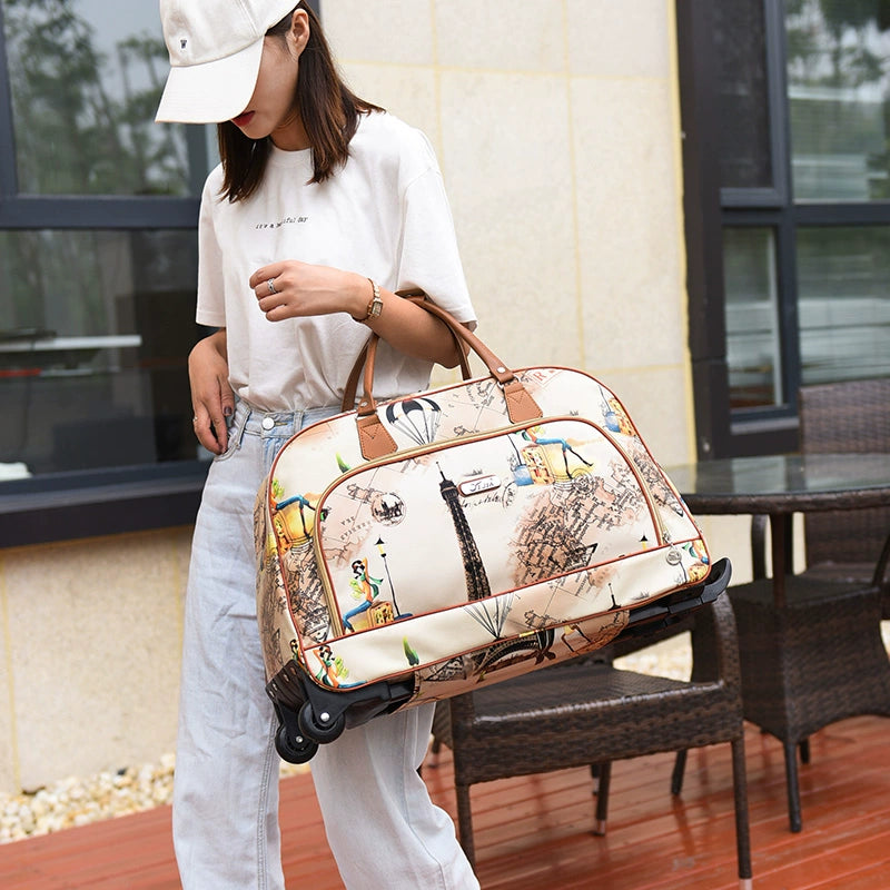 Women's Business Trip with Wheels Trolley Foldable Luggage Bag