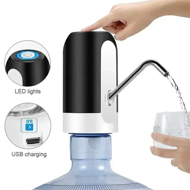 5Gallon Pump Drinking Dispenser USB Charging With Extension Hose Water Pump