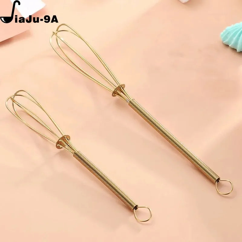 Stainless Steel Mini Egg Whisk Manual Rotary Cream Beater Useful Agitator For Blending Cooking Parts Portable Baking Tool