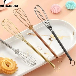Stainless Steel Mini Egg Whisk Manual Rotary Cream Beater Useful Agitator For Blending Cooking Parts Portable Baking Tool