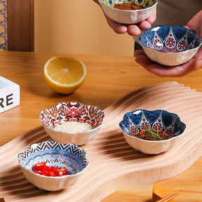 Creative Painted Ceramic Seasoning Small Dish Japanese Dipping Seasoning Dish Snack Bowls Dishes