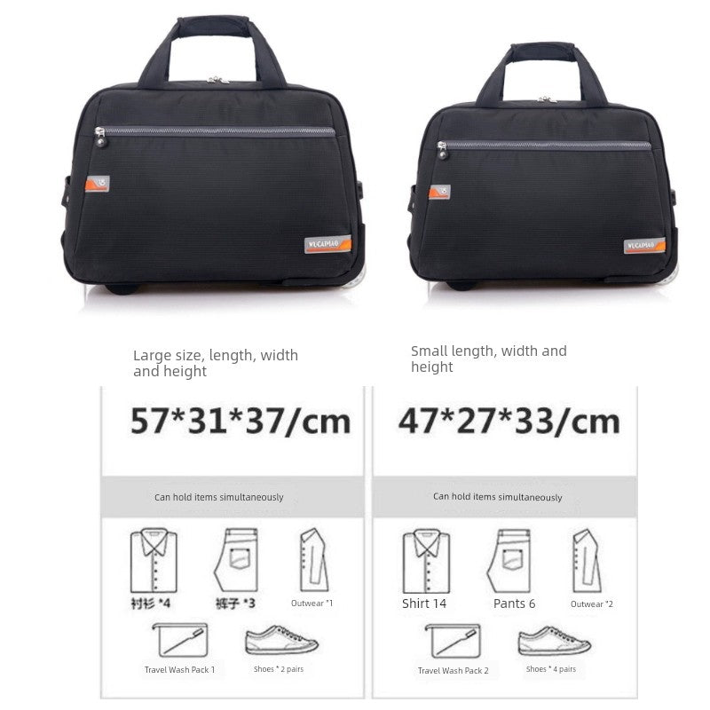 Portable Foldable Canvas Working Women's Trolley Bag