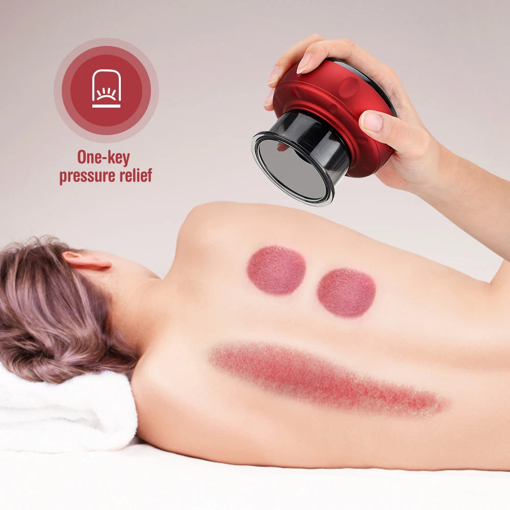 Electric Vaccum Cupping Massager Body Slimming Massage 12 Levels Guasha Scraping Heat Therapy Pressure Negative Acupuncture