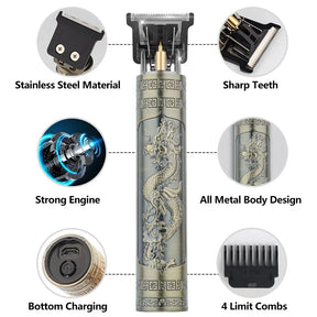Electric Hair Cutting Machine Hair Clipper Professional Men Shaver Rechargeable Barber Trimmer for Men Dragon Buddha